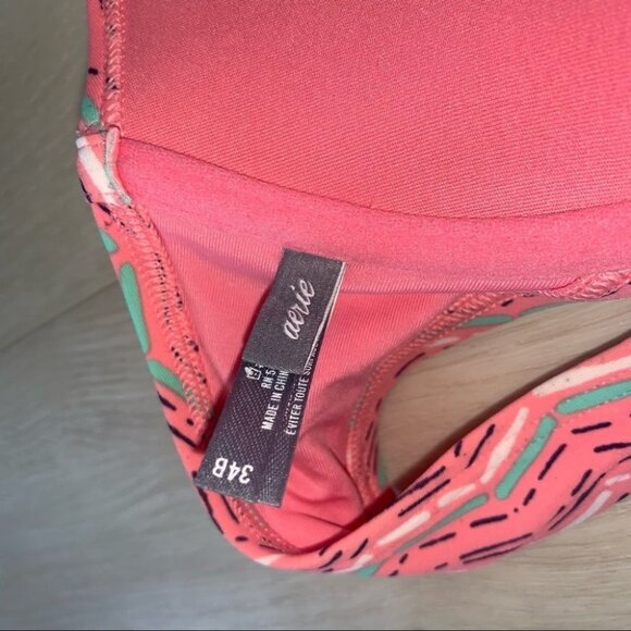 Aerie Bikini Top Size 34B Coral Pink Swimwear Push Up Underwire Bra “Brooke” - Picture 6 of 8